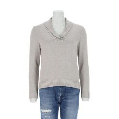 Second life - Damski szary sweter - Jak nowy. Szare swetry nierozpinane damskie Ralph Lauren, bez wzorów, bez kołnierzyka, bez ramiączek. Za 127.76 zł.