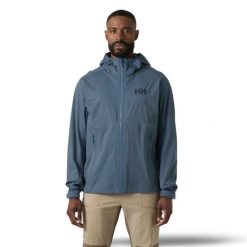 Kurtka wodoodporna Helly Hansen Momentum 3L. Niebieskie kurtki męskie Helly Hansen, na lato, l, bez wzorów, z dzianiny, klasyczne, bez kaptura. Za 1,061.00 zł.