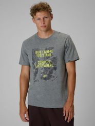 4F T-shirt regular z nadrukiem męski - szara M. Szare t-shirty męskie 4F, m, bez wzorów, z bawełny, bez kołnierzyka, bez ramiączek. Za 79.99 zł.