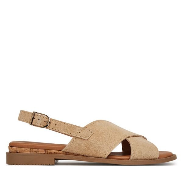 Sandały Tamaris. Brązowe sandały damskie Tamaris, bez wzorów, bez obcasa, na płaskiej podeszwie, bez zapięcia. Za 319.99 zł.