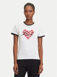 KARL LAGERFELD T-Shirt A3W17015 Écru Regular Fit. T-shirty damskie KARL LAGERFELD, xs, bez wzorów, z bawełny, bez kołnierzyka, bez ramiączek. Za 269.99 zł.
