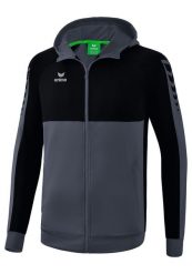 Kurtka treningowa z kapturem Erima Six Wings. Czarne kurtki sportowe męskie Erima, xl, bez wzorów, z bawełny, z kapturem, na fitness i siłownię. Za 252.50 zł.
