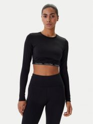 Calvin Klein Swimwear Bluzka LV00Q61128 Czarny Slim Fit. Czarne bluzki damskie Calvin Klein Swimwear, l, bez wzorów, z syntetyku, bez kołnierzyka, bez ramiączek. Za 369.99 zł.