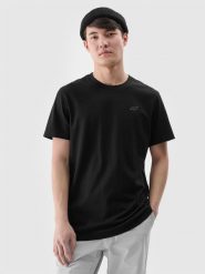 4F T-shirt regular gładki męski - czarny XL. Czarne t-shirty męskie 4F, m, bez wzorów, z bawełny, bez kołnierzyka, bez ramiączek. Za 49.99 zł.