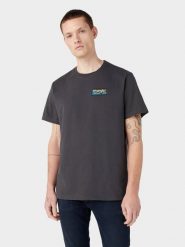 WRANGLER TEE GRAPHIC MĘSKA KOSZULKA T-SHIRT FADED BLACK 112342326 W7A1013642. Czarne t-shirty męskie Wrangler, m, bez wzorów, bez kołnierzyka, bez ramiączek. Za 69.99 zł.