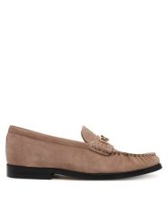 Tommy Hilfiger Półbuty Soft Suede Horsebit Loafer FW0FW08649 Beżowy. Brązowe półbuty damskie Tommy Hilfiger, bez wzorów, ze skóry, bez obcasa, na płaskiej podeszwie, bez zapięcia. Za 379.99 zł.
