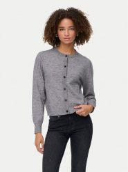 ONLY Kardigan Camille 15349639 Szary Regular Fit. Szare kardigany damskie ONLY, s, bez wzorów, z syntetyku, bez kołnierzyka. Za 159.99 zł.
