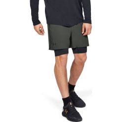 Under Armour Qualifier 2-in-1 Szorty Zielony. Zielone szorty męskie Under Armour, bez wzorów, z elastanu. Za 240.95 zł.