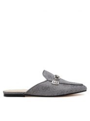 Guess Klapki FLJBO2LEL06 Szary. Szare klapki damskie Guess, z aplikacjami, z materiału, bez obcasa, bez zapięcia. Za 319.99 zł.