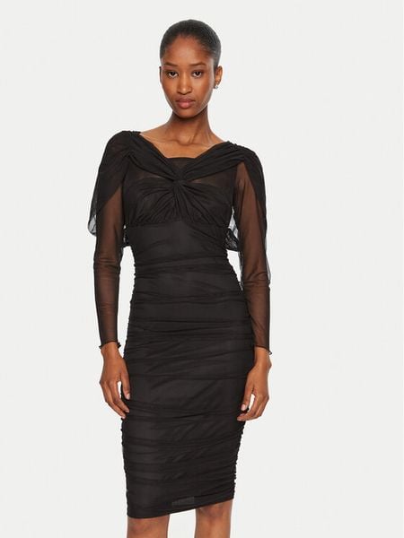 Rinascimento Sukienka koktajlowa CFC0121017003 Czarny Slim Fit. Czarne sukienki damskie Rinascimento, xs, bez wzorów, z syntetyku, wizytowe, bez kołnierzyka, bez ramiączek. Za 469.99 zł.