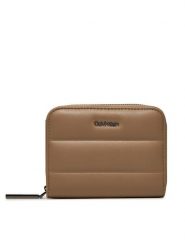 Calvin Klein Portfel Line Quilt Medium Zip Around K60K612201 Brązowy. Brązowe portfele damskie Calvin Klein, ze skóry. Za 149.99 zł.