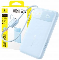Powerbank Baseus Powerbank Baseus EnerFill FC11 10000mAh 22.5W z wyświetlaczem cyfrowym i dwoma wbudowanymi kablami - niebieski. Niebieskie powerbanki Baseus. Za 84.97 zł.