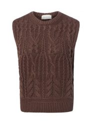 Msch Copenhagen sweter bez rękawów Kobiety Bawełna brązowy, M/L. Brązowe swetry nierozpinane damskie MSCH Copenhagen, l, bez wzorów, z bawełny, biznesowe, bez kołnierzyka, bez ramiączek. Za 299.95 zł.