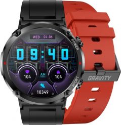 Smartwatch Gravity Zegarek męski SMARTWATCH GRAVITY GT21-6 BK/RD/BK. Zegarki męskie Gravity, bez wzorów. Za 198.96 zł.