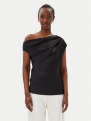 Imperial Bluzka RFY4JDG Czarny Regular Fit. Czarne bluzki damskie Imperial, xs, bez wzorów, z syntetyku, bez kołnierzyka, bez ramiączek. Za 219.99 zł.