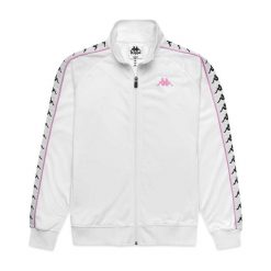 Damska bluza dresowa Kappa Wanniston. Białe bluzy damskie Kappa, bez wzorów, z dresówki, sportowe, bez ramiączek, bez kaptura. Za 389.50 zł.