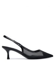 LOVE MOSCHINO Czółenka JA10526G0OIQ900B Czarny. Czarne czółenka damskie Love Moschino, bez wzorów, ze skóry, bez obcasa, bez zapięcia. Za 929.99 zł.