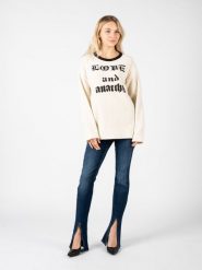 Pinko Sweter "Barbaresco" | 1G166N Y7H5 | Kobieta | Biały. Białe swetry nierozpinane damskie Pinko, s, bez wzorów, z elastanu, bez kołnierzyka, bez ramiączek. W wyprzedaży za 419.00 zł.