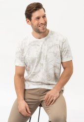 T-shirt z wakacyjnym motywem, Comfort Fit, T-EXOTIC. Białe t-shirty męskie Volcano, m, bez wzorów, z materiału, bez kołnierzyka, bez ramiączek. Za 69.99 zł.