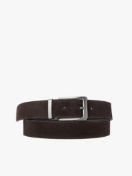 Brązowy pasek ze skóry welurowej. Brązowe paski męskie Ryłko, z jeansu, eleganckie. Za 129.99 zł.