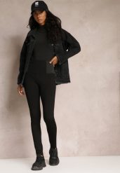 Czarne Legginsy High Waist z Szeroką Gumką w Talii Renume. Czarne legginsy damskie Renee, bez wzorów, z jeansu. Za 49.99 zł.