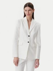 HUGO Marynarka Asmalla 50540787 Biały Slim Fit. Białe marynarki i żakiety damskie Hugo, bez wzorów, z syntetyku, bez kołnierzyka, bez ramiączek. Za 779.99 zł.