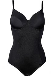 Body shape, średni stopień modelowania sylwetki. Czarne body bonprix, bez wzorów, z bawełny. Za 122.99 zł.