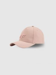 4F Czapka z daszkiem strapback damska - różowa XS/S (56cm). Czerwone czapki damskie 4F, na lato, bez wzorów, z bawełny, sportowe. Za 59.99 zł.