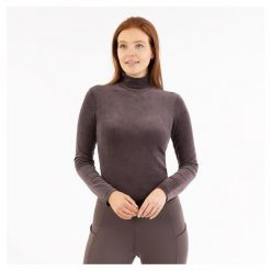 Sweter damski BR Equitation Jeanine. Brązowe swetry nierozpinane damskie BR, na zimę, bez wzorów, bez kołnierzyka, bez ramiączek. Za 241.50 zł.
