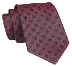 Męski Krawat - Bordowy w Grochy - Angelo di Monti. Czerwone krawaty i muchy Angelo di Monti, bez wzorów, z tkaniny, eleganckie. Za 45.00 zł.
