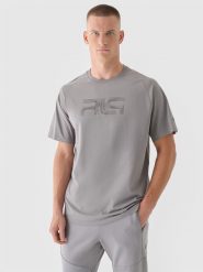 4F T-shirt oversize męski 4F x Robert Lewandowski - szary S. Szare t-shirty męskie 4F, m, bez wzorów, z bawełny, bez kołnierzyka, bez ramiączek. W wyprzedaży za 59.99 zł.