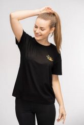 T-shirt do jogi Moonholi Awaken z krótkim rękawem. Czarne t-shirty damskie MOONHOLI, xs, bez wzorów, z jeansu, bez kołnierzyka, bez ramiączek. Za 99.00 zł.