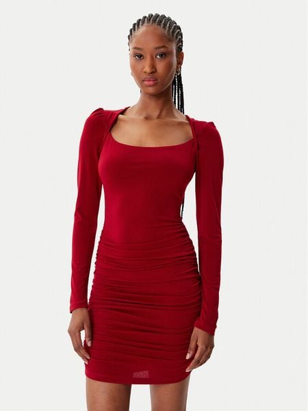Artigli Sukienka koktajlowa ACAB003156 Bordowy. Czerwone sukienki damskie Artigli, bez wzorów, z syntetyku, wizytowe, bez kołnierzyka, bez ramiączek. Za 229.99 zł.