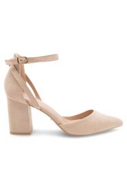 DeeZee Czółenka KL-HT6160 Beżowy. Brązowe czółenka damskie DeeZee, bez wzorów, z materiału, bez obcasa, bez zapięcia. Za 119.99 zł.