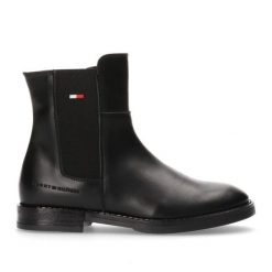 Buty Tommy Hilfiger Chelsea Boot W T4A5-33045-0036999-999 czarne. Czarne botki damskie na jesień, bez wzorów, ze skóry, za kostkę, bez obcasa, bez zapięcia. Za 944.98 zł.
