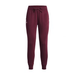 Spodnie treningowe damskie Under Armour Rival Fleece. Czerwone spodnie dresowe damskie Under Armour, bez wzorów, sportowe, na fitness i siłownię. Za 97.99 zł.