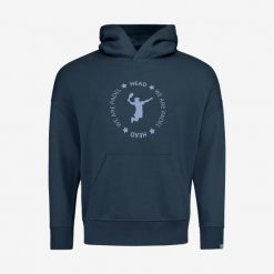 Bluza z kapturem unisex PADEL. Niebieskie bluzy damskie Head, xs, bez wzorów, sportowe, bez ramiączek, z kapturem. Za 278.10 zł.
