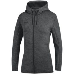 Kurtka Jako femme à capuche Premium Basics. Szare kurtki sportowe damskie Jako, s, bez wzorów, z elastanu, bez ramiączek, z kapturem, na fitness i siłownię. Za 320.25 zł.