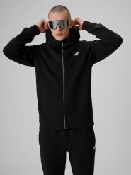 4F Bluza dresowa regular z kapturem męska - czarna XL. Czarne bluzy sportowe męskie 4F, m, bez wzorów, z dresówki, z kapturem. Za 269.99 zł.