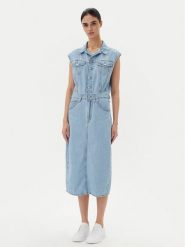 Levi's® Sukienka jeansowa Iconic 001WF-0002 Niebieski Standard Fit. Niebieskie sukienki damskie s, bez wzorów, z bawełny, bez kołnierzyka, bez ramiączek. Za 279.99 zł.