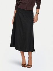 ONLY Spódnica midi Goa 15363690 Czarny Regular Fit. Czarne spódnice damskie ONLY, s, bez wzorów, ze lnu, midi. Za 169.99 zł.