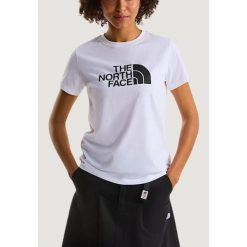 Koszulka crop top Kobieta THE NORTH FACE W EVOLUTION HALF DOME SLIM SHORT SLEEVE. Białe bluzki damskie The North Face, bez wzorów, z bawełny, bez kołnierzyka, bez ramiączek. Za 184.20 zł.