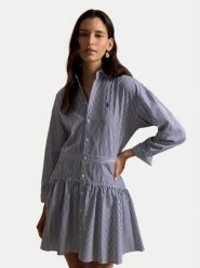 Polo Ralph Lauren Sukienka koszulowa 211B22754001 Granatowy Regular Fit. Niebieskie sukienki damskie Polo Ralph Lauren, bez wzorów, z bawełny, bez kołnierzyka, bez ramiączek, koszulowe. Za 1,069.00 zł.