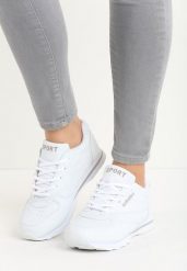 Białe Buty Sportowe Firi. Białe obuwie sportowe damskie Born2be, bez wzorów, z materiału, z okrągłym noskiem, bez zapięcia. Za 74.99 zł.