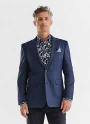 PAKO LORENTE – Granatowa marynarka garniturowa w subtelną kratę. Garnitury męskie Pako Lorente, m, bez wzorów, z elastanu. Za 999.99 zł.