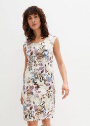 Sukienka ołówkowa. Brązowe sukienki damskie bonprix, bez wzorów, eleganckie, bez kołnierzyka, bez ramiączek, ołówkowe. Za 169.99 zł.
