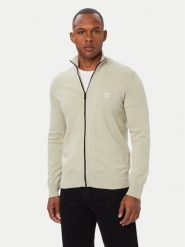 BOSS Kardigan Kanozip_S 50543692 Beżowy Regular Fit. Brązowe swetry męskie Boss, m, bez wzorów, z bawełny, bez kołnierzyka, bez ramiączek. Za 679.99 zł.