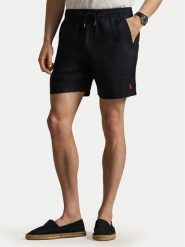 Polo Ralph Lauren Szorty materiałowe 710P08205504 Czarny Regular Fit. Czarne szorty męskie Polo Ralph Lauren, bez wzorów, ze lnu. Za 689.99 zł.
