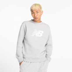Bluza męska New Balance MT43905AG – szara. Szare bluzy sportowe męskie New Balance, l, bez wzorów, z bawełny, bez kaptura. Za 219.99 zł.