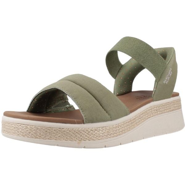 Sandały SKECHERS 114413S Zielony. Zielone sandały damskie Skechers, bez wzorów, z materiału, bez obcasa, bez zapięcia. Za 289.99 zł.